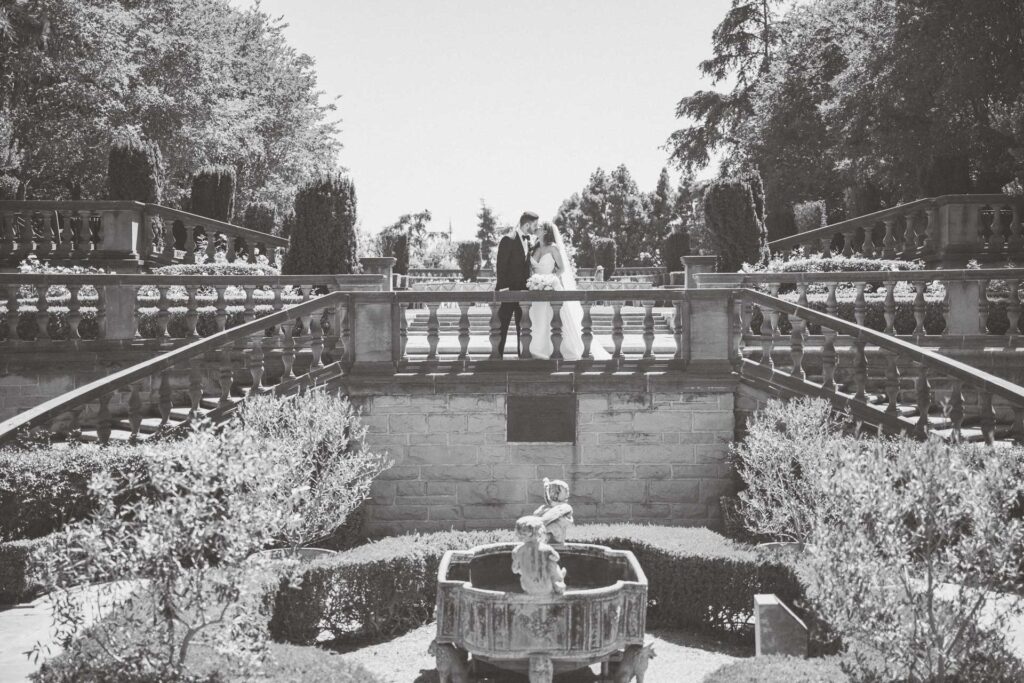 bride and groom at Greystone Mansion wedding