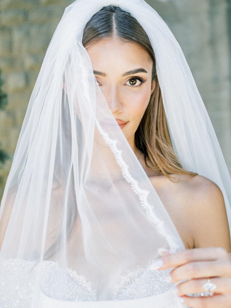 bride at Greystone Mansion wedding